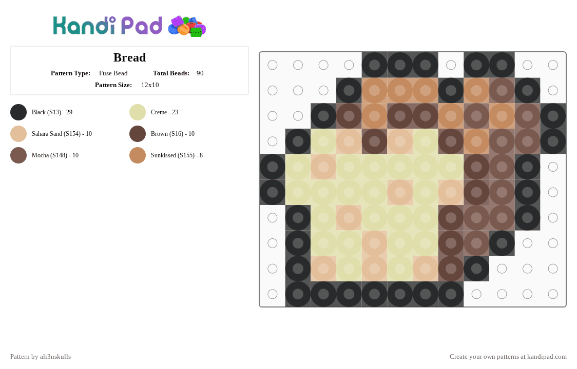 Bread - Fuse Bead Pattern by ali3nskulls on Kandi Pad - tan, yellow