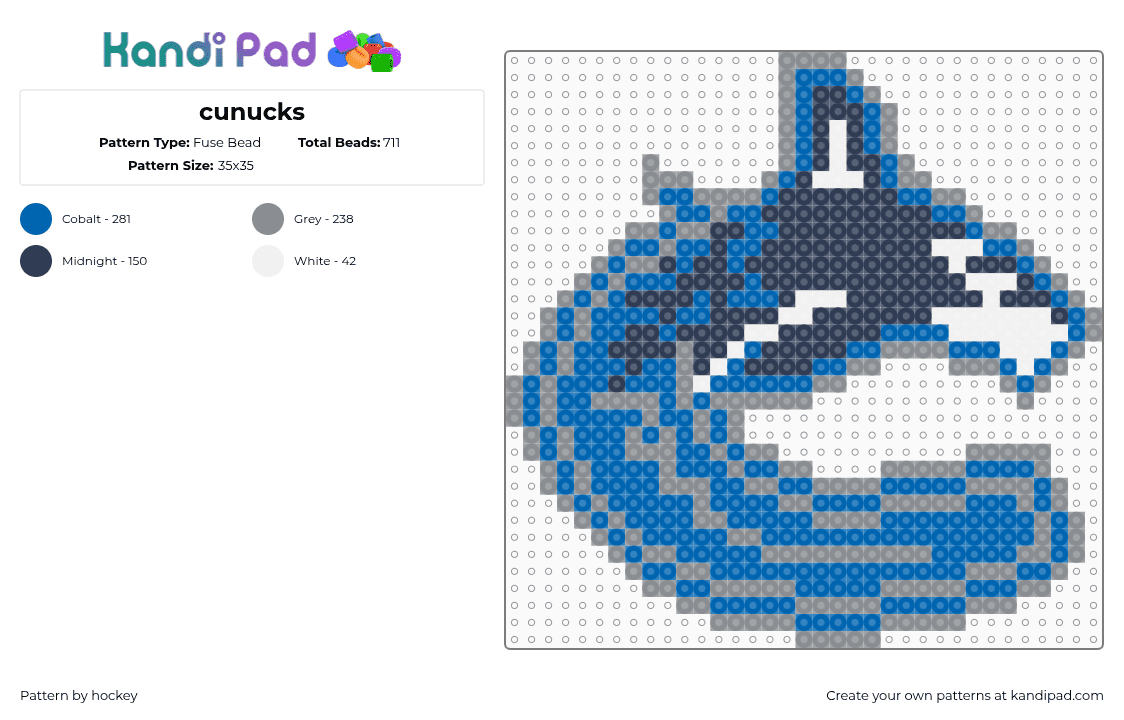 cunucks - Fuse Bead Pattern by hockey on Kandi Pad - canucks,hockey,logo,vancouver,sports,team,blue