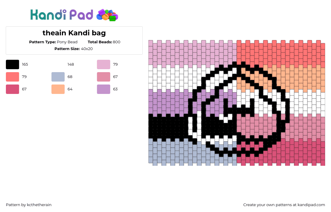 theain Kandi bag - Pony Bead Pattern by kcthetherain on Kandi Pad - therian,pride,pink