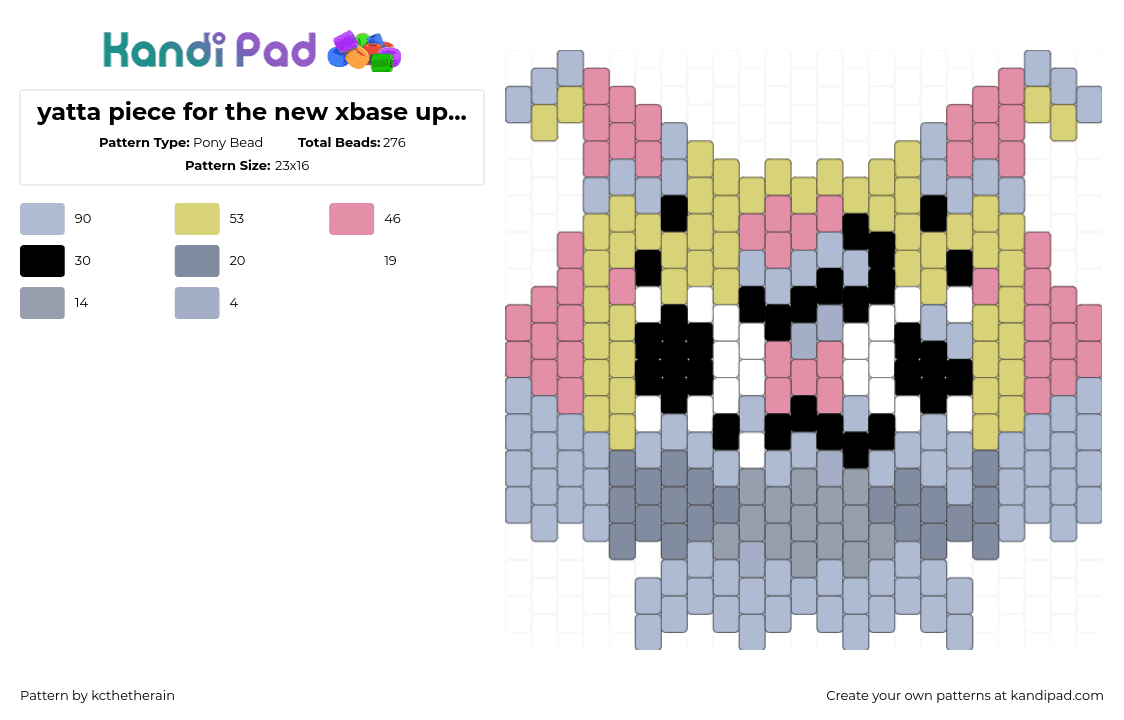yatta piece for the new xbase update coming soon!! - Pony Bead Pattern by kcthetherain on Kandi Pad - pink