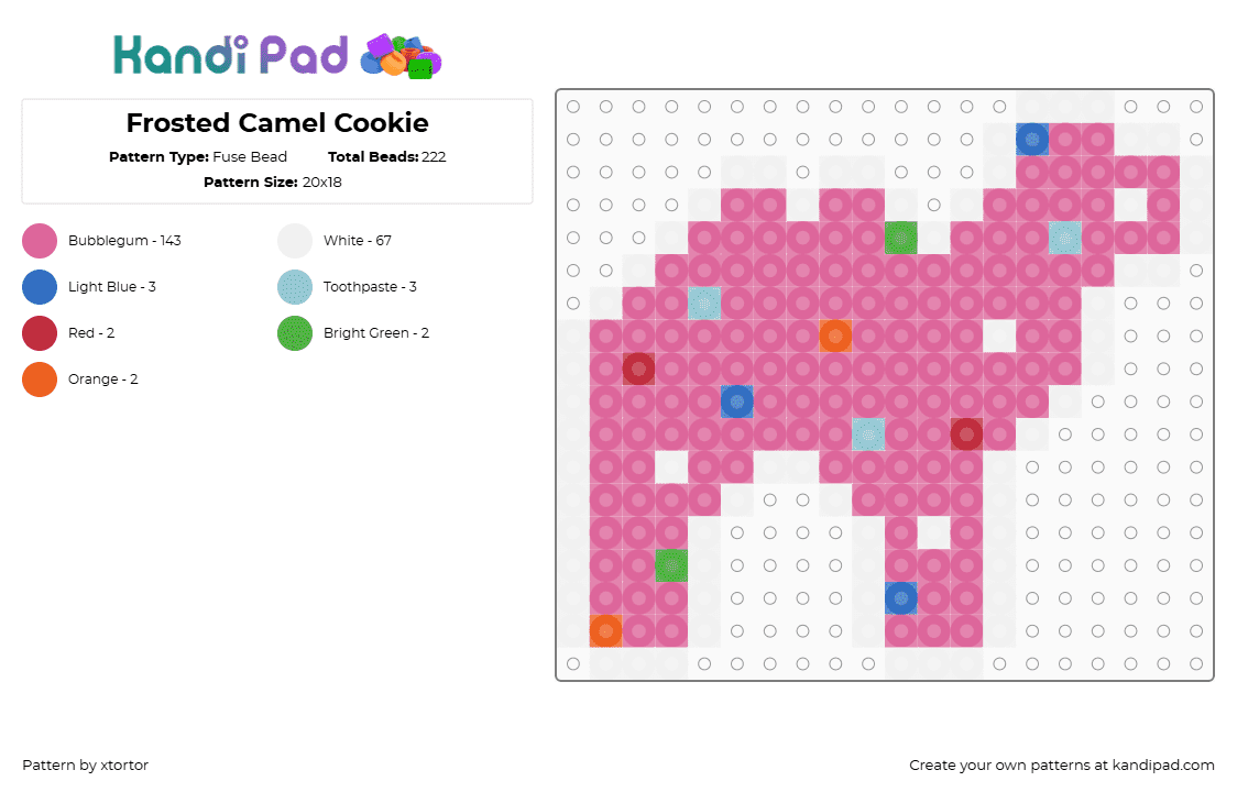 Frosted Camel Cookie - Fuse Bead Pattern by xtortor on Kandi Pad - pink