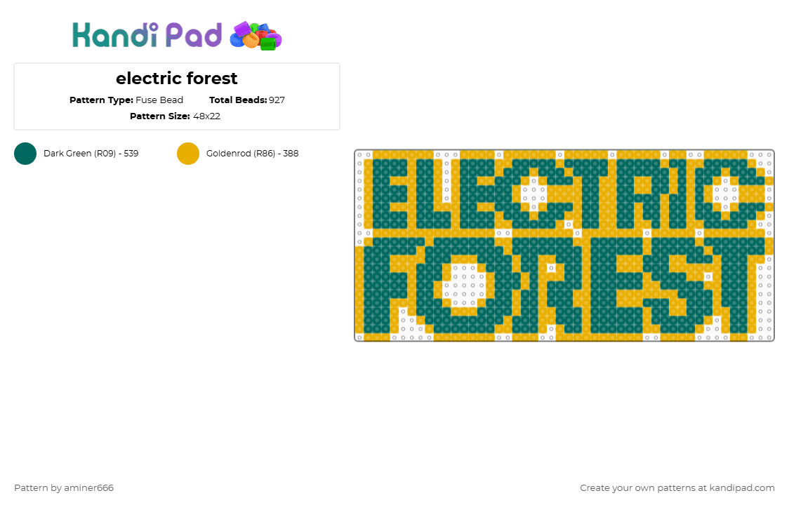 electric forest - Fuse Bead Pattern by aminer666 on Kandi Pad - orange,teal