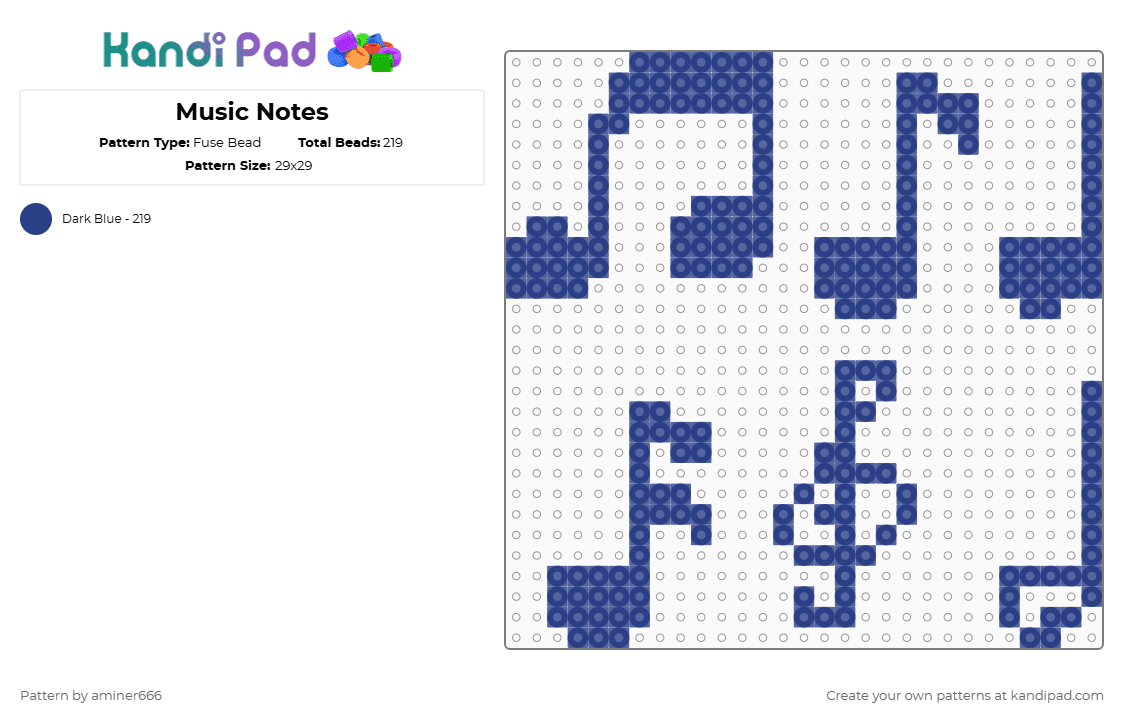 Bead Notes Music Notes Fuse Bead Pattern - Kandi Pad | Kandi Patterns, Fuse Bead ...