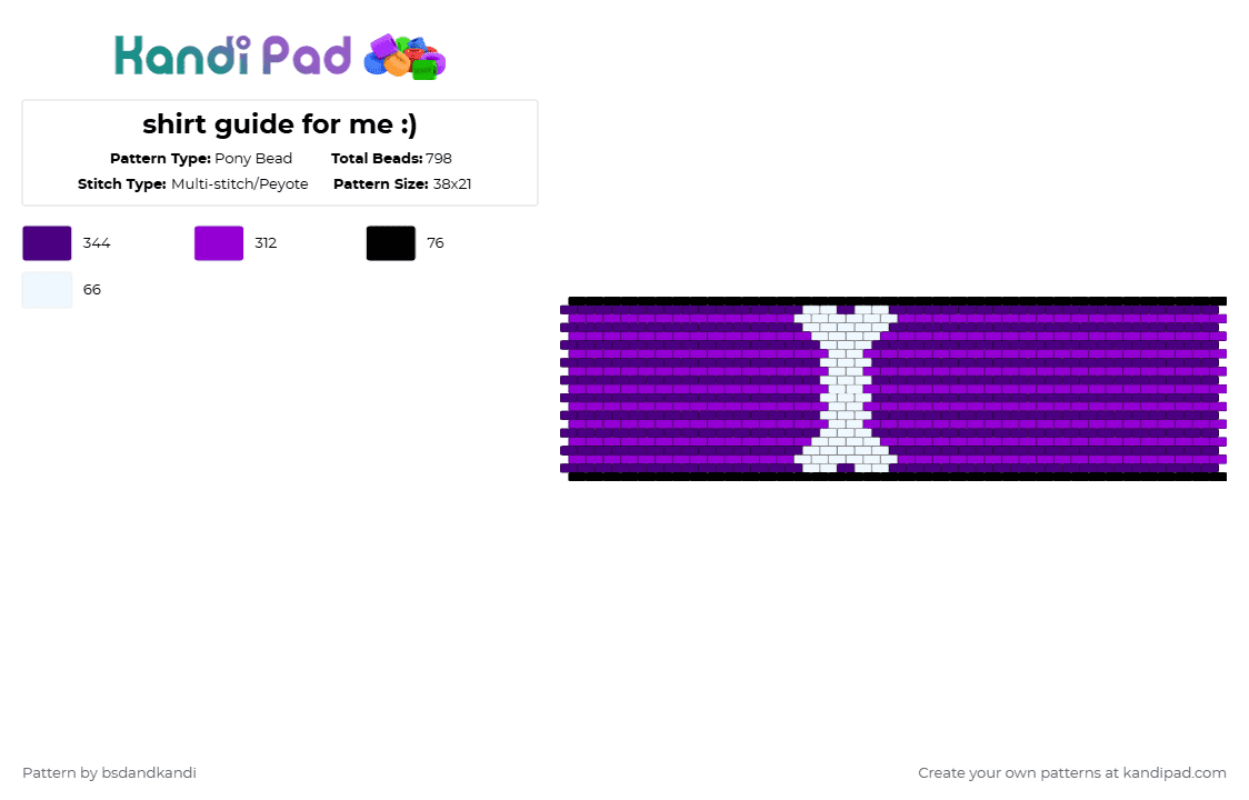 shirt guide for me :) - Pony Bead Pattern by osamuthemackerel on Kandi Pad - purple