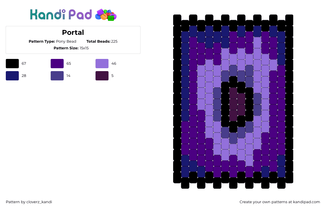 Portal - Pony Bead Pattern by cloverz_kandi on Kandi Pad - 