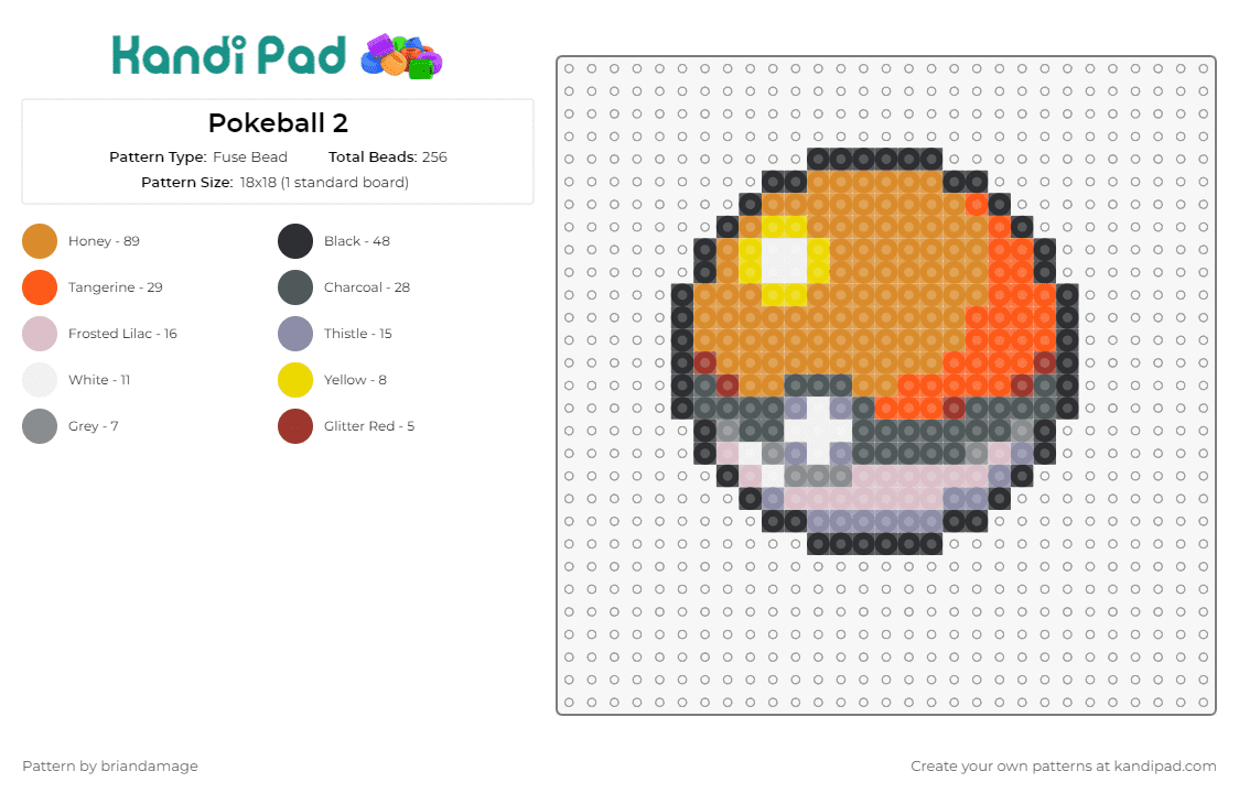 Pokeball 2 - Fuse Bead Pattern by briandamage on Kandi Pad - pokeball,pokemon
