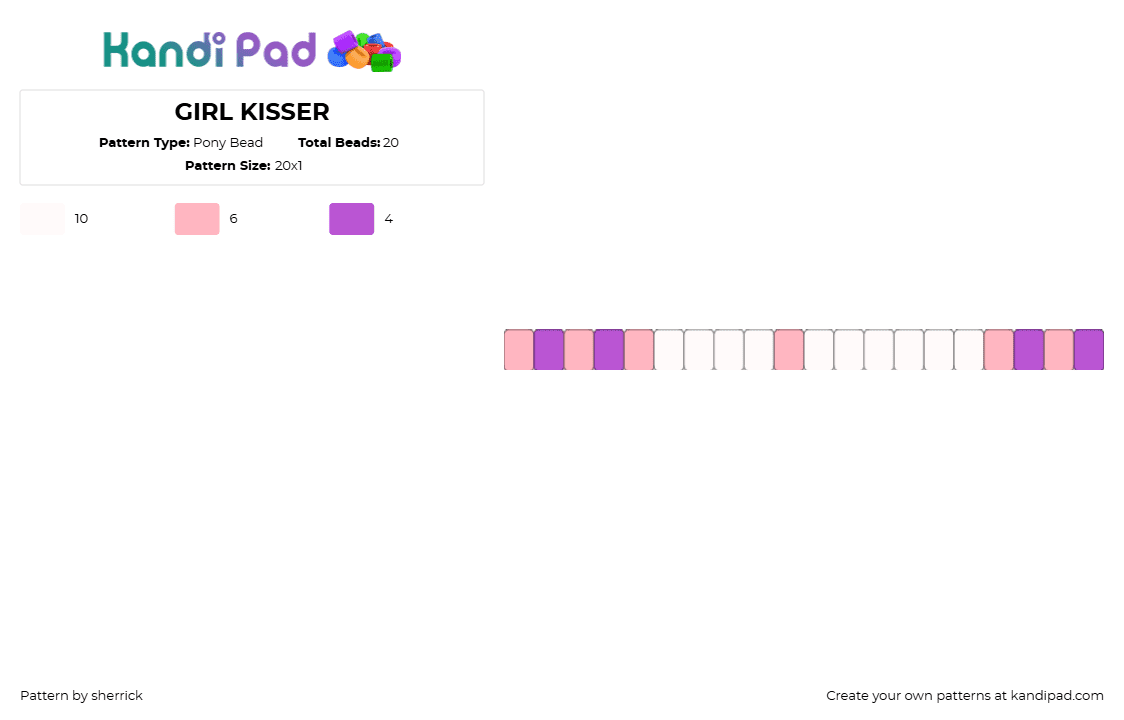 GIRL KISSER - Pony Bead Pattern by sherrick on Kandi Pad - 