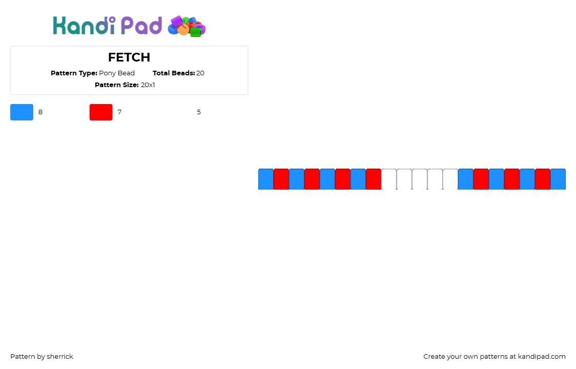 FETCH - Pony Bead Pattern by sherrick on Kandi Pad - 