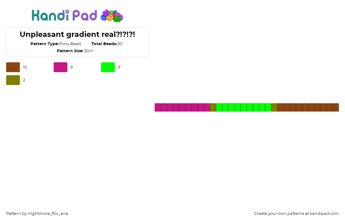 Unpleasant gradient real?!?!?! - Pony Bead Pattern by n1ghtm4re_f0x_ana on Kandi Pad - 