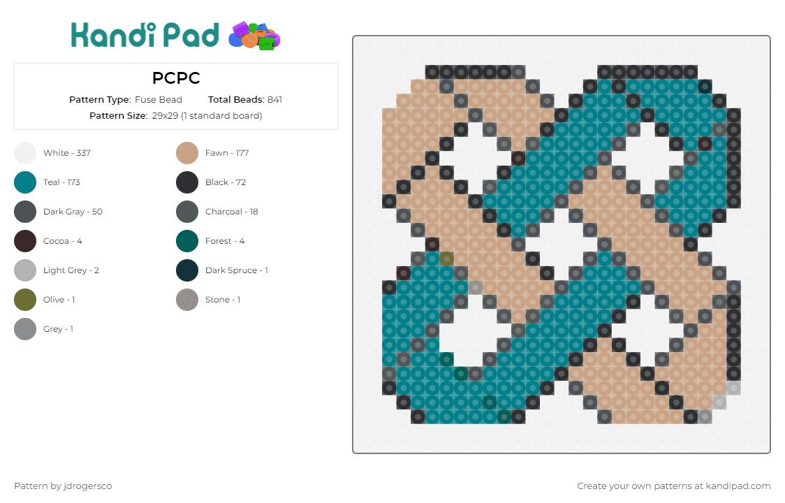 PCPC - Fuse Bead Pattern by jdrogersco on Kandi Pad - weave,geometric