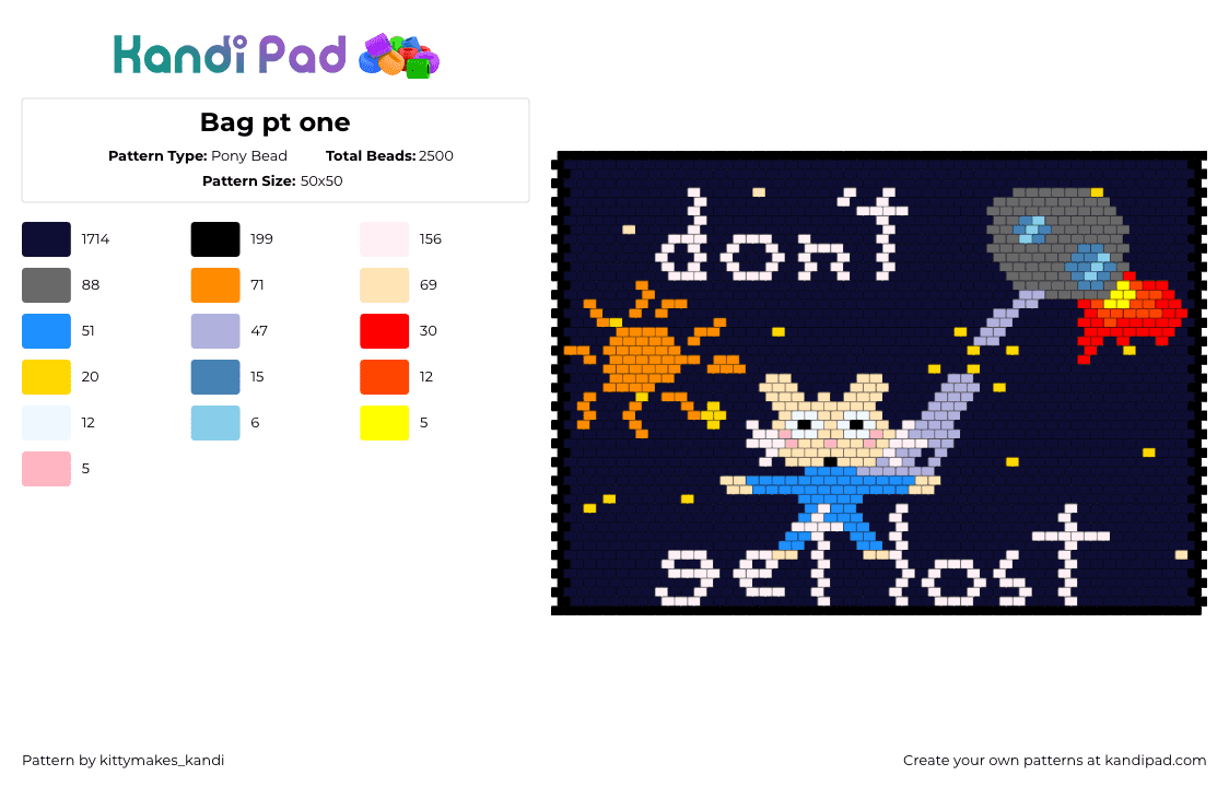 Random panel - Pony Bead Pattern by kittymakes_kandi on Kandi Pad - black,beige,gray,colorful
