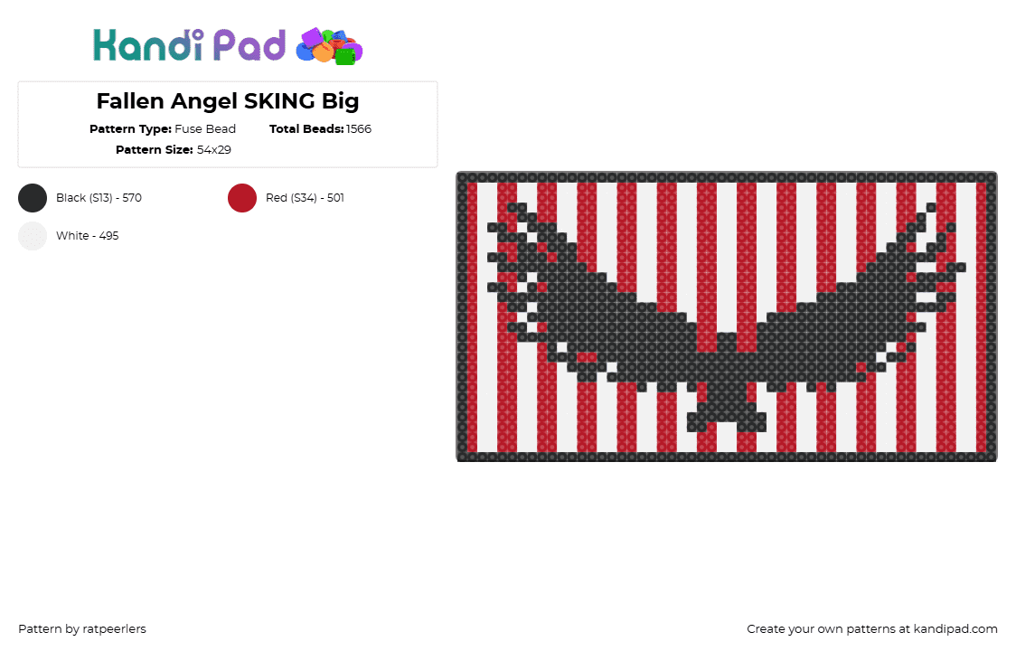 Fallen Angel SKING Big Fuse Bead Pattern - Kandi Pad | Kandi Patterns ...