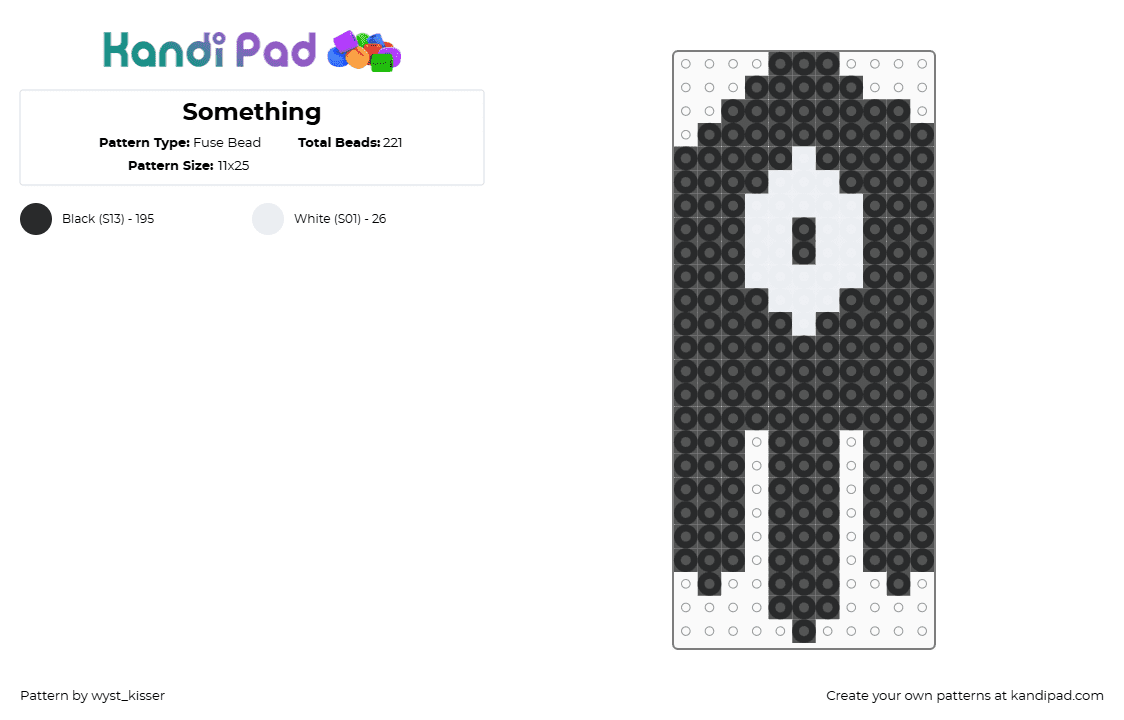 Something - Fuse Bead Pattern by killdroids_rocket_licker on Kandi Pad - black,omori,white,something,horror game,horror