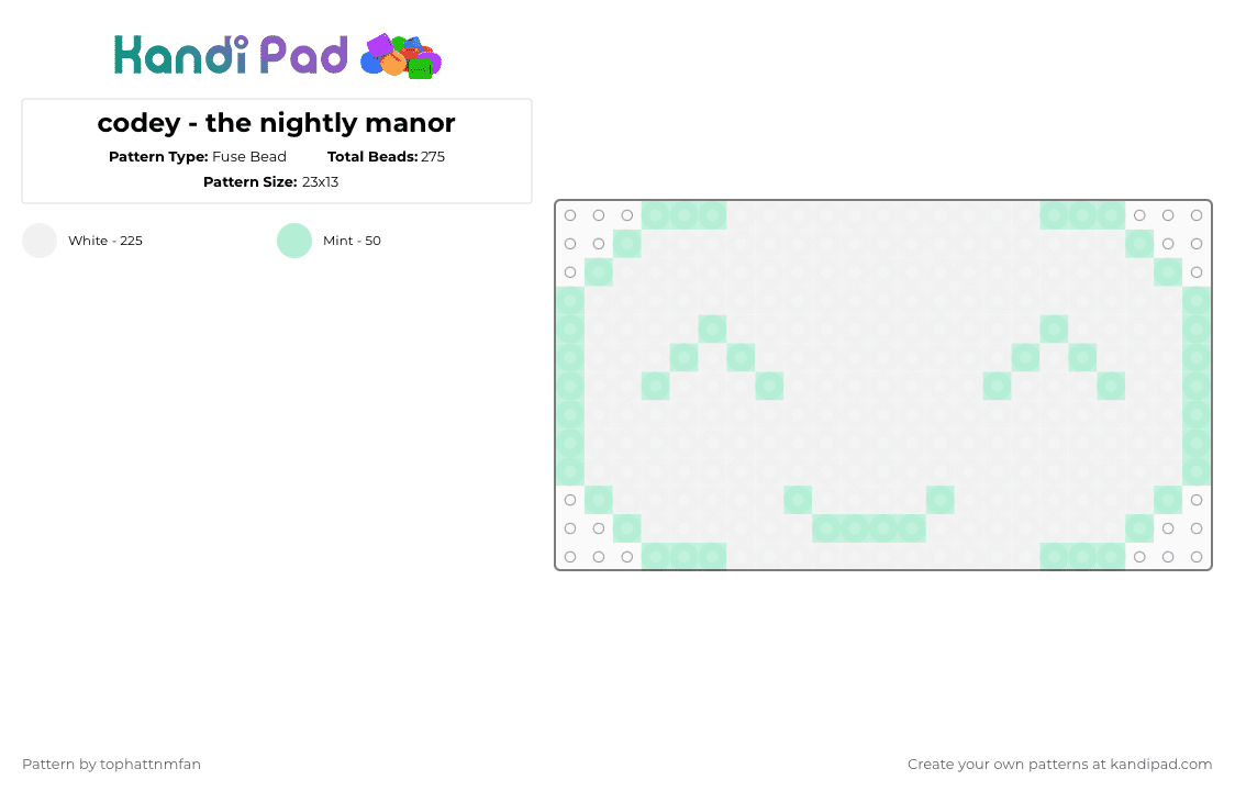 codey - the nightly manor - Fuse Bead Pattern by t0ph4t on Kandi Pad - codey, codey the nightly manor, object show, object show community, the nightly manor, the nightly manor object show, white