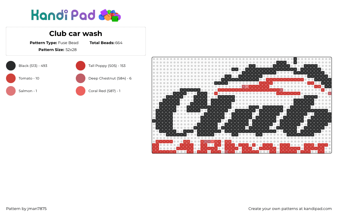 Club car wash - Fuse Bead Pattern by jman7875 on Kandi Pad - 