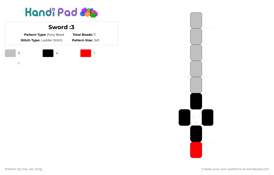 Sword :3 - Pony Bead Pattern by the_rat_king on Kandi Pad - beige