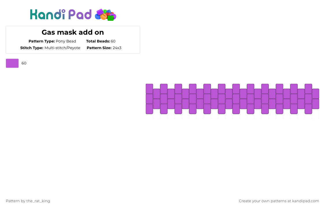 Gas mask add on - Pony Bead Pattern by the_rat_king on Kandi Pad - pink,gas mask,gas,mask,add on,add,on