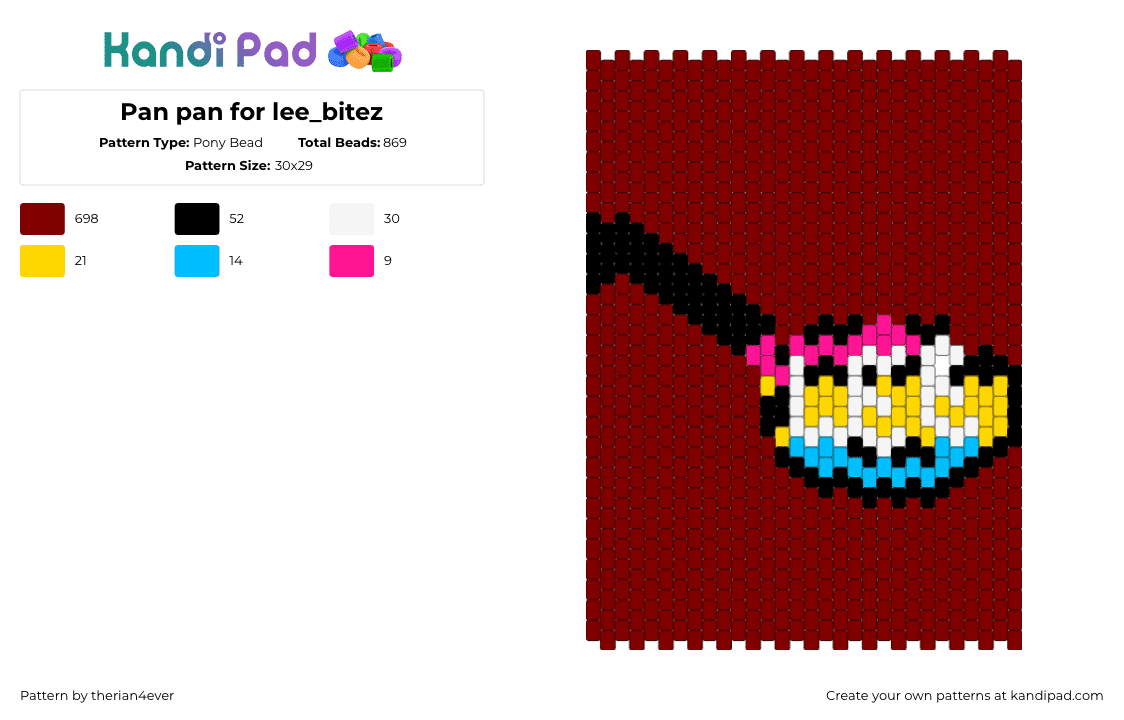 Pan pan for lee_bitez - Pony Bead Pattern by therian4ever on Kandi Pad - brown