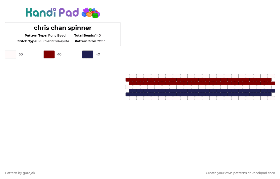 chris chan spinner - Pony Bead Pattern by gurojak on Kandi Pad - brown,purple