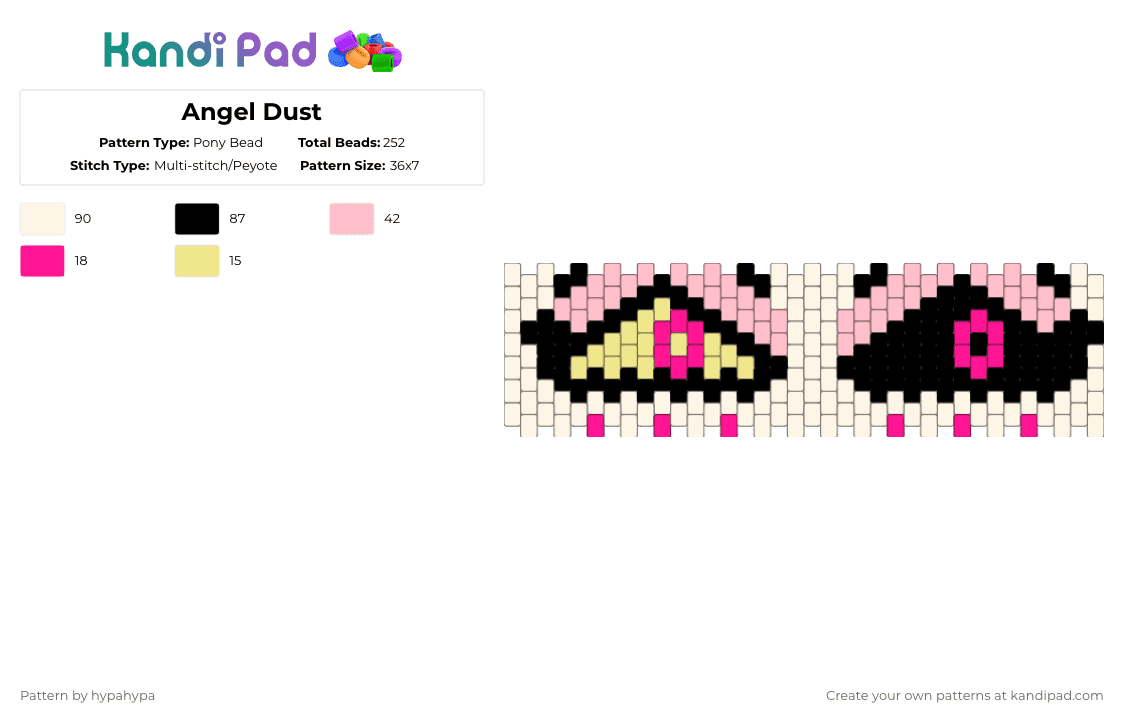 Angel Dust - Pony Bead Pattern by hypahypa on Kandi Pad - pink