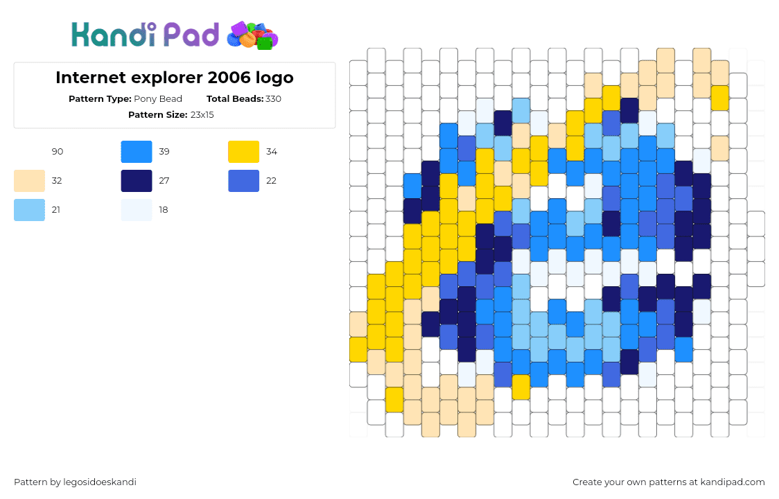 Internet explorer 2006 logo - Pony Bead Pattern by legosidoeskandi on Kandi Pad - 