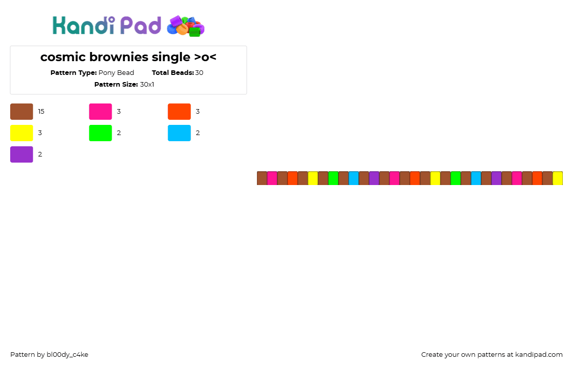 cosmic brownies single >o - Pony Bead Pattern by bl00dy_c4ke on Kandi Pad - red
