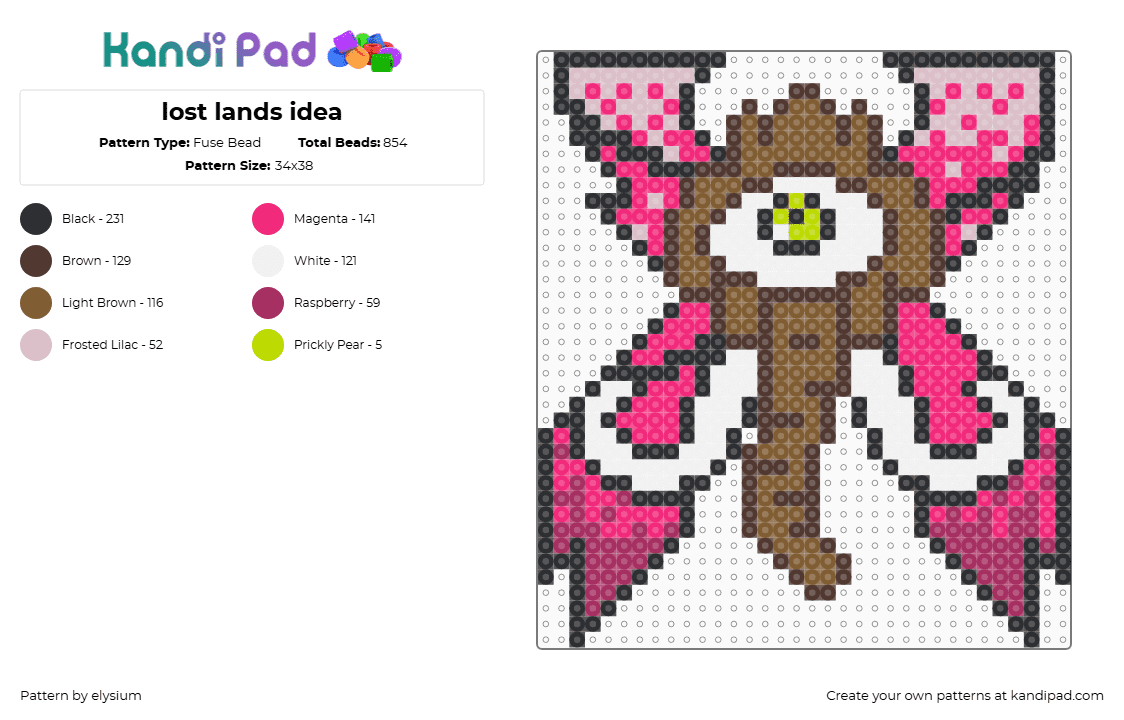 lost lands idea - Fuse Bead Pattern by elysium on Kandi Pad - brown,tan,pink