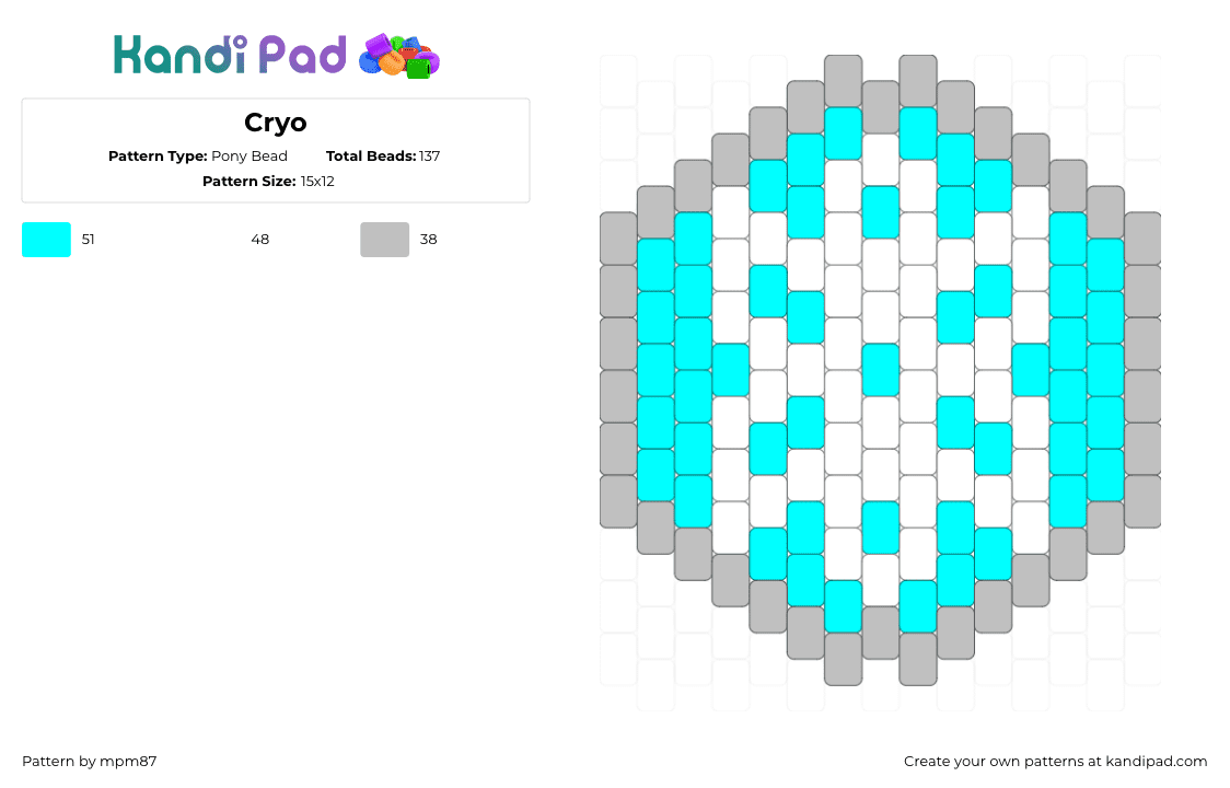 Cryo - Pony Bead Pattern by mpm87 on Kandi Pad - 