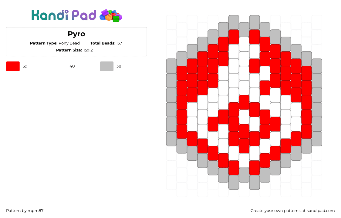 Pyro - Pony Bead Pattern by mpm87 on Kandi Pad - 