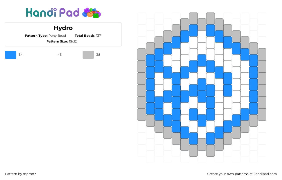 Hydro - Pony Bead Pattern by mpm87 on Kandi Pad - 