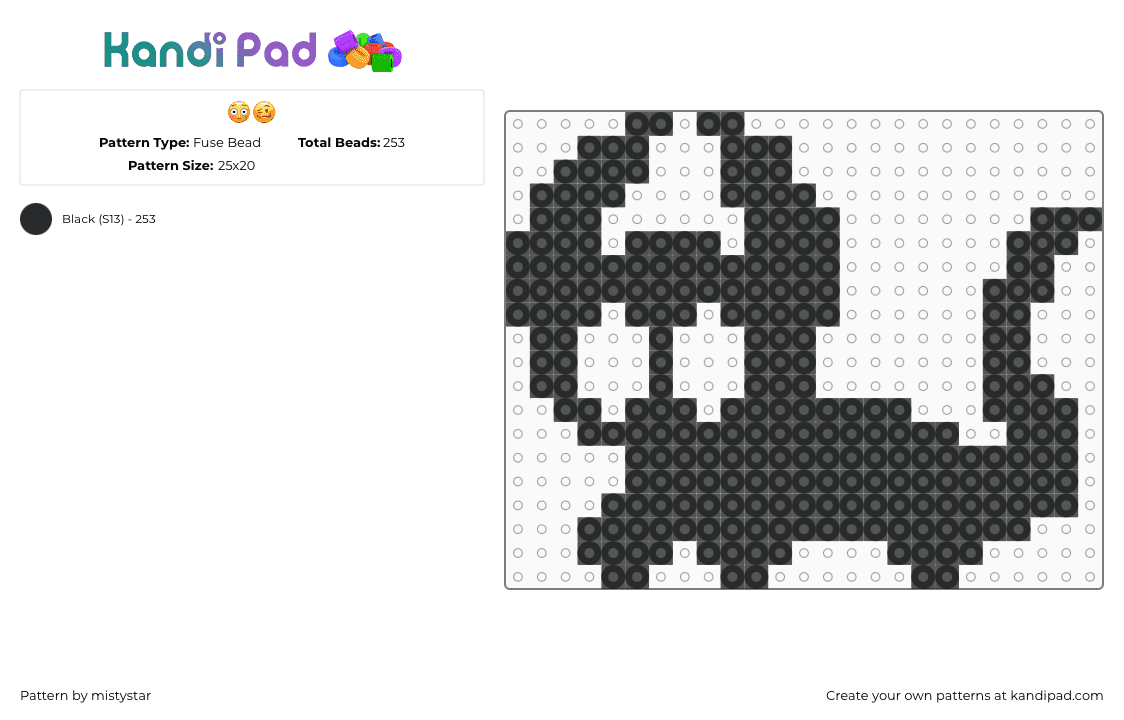 😳🥴 - Fuse Bead Pattern by mistystar on Kandi Pad - demon,cat,silhouette,black