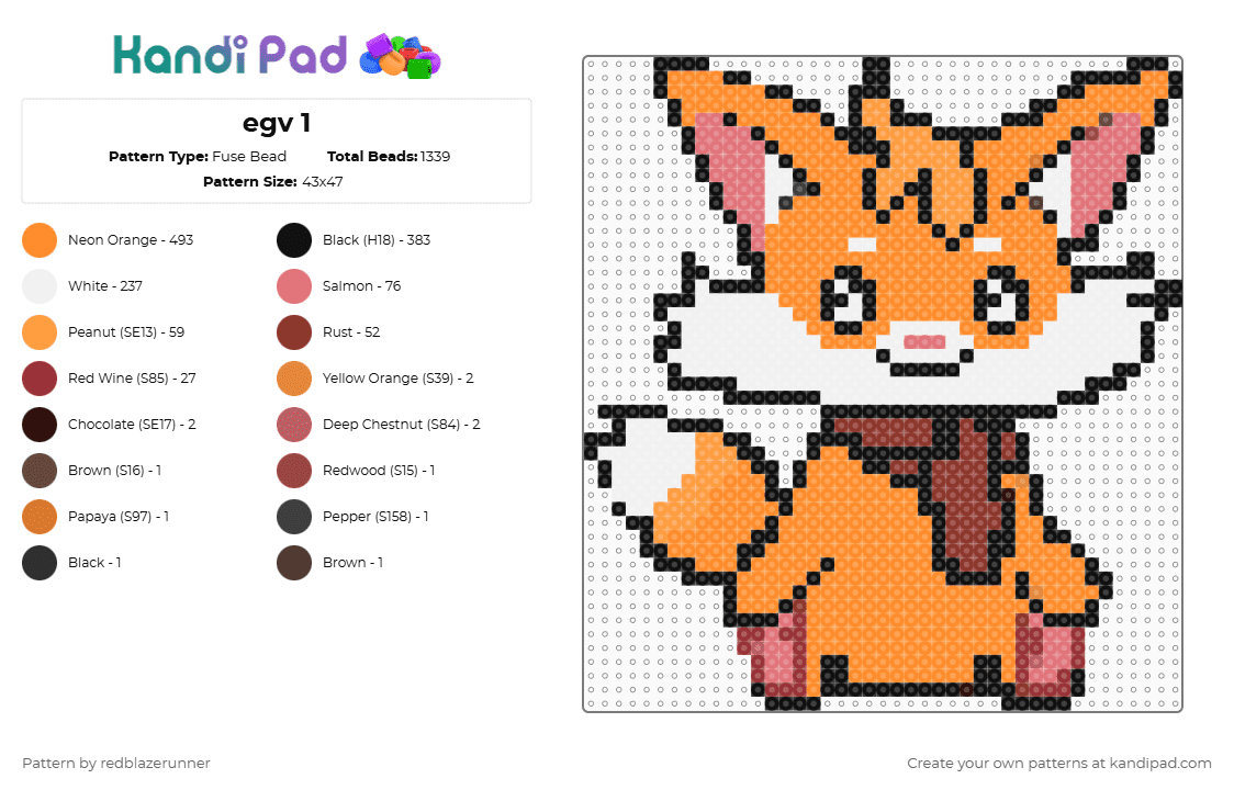 egv 1 - Fuse Bead Pattern by redblazerunner on Kandi Pad - orange