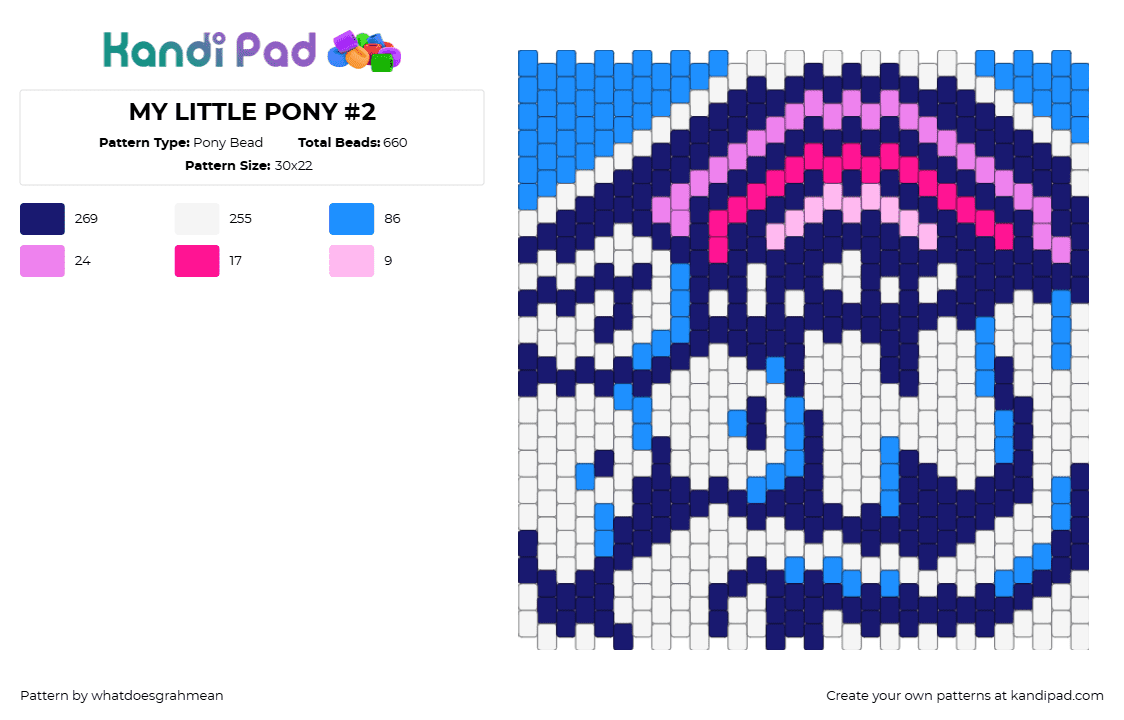 MY LITTLE PONY #2 - Pony Bead Pattern by whatdoesgrahmean on Kandi Pad - mlp,my little pony,sign,logo,panel,white,blue