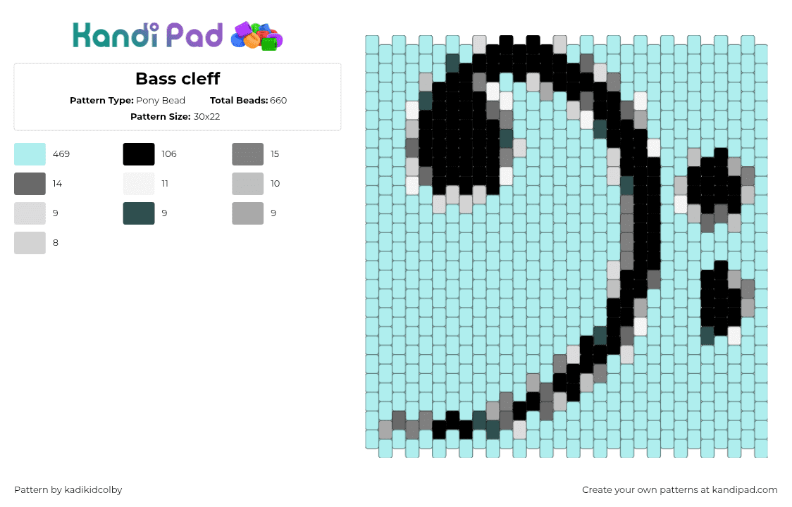 Bass cleff - Pony Bead Pattern by kadikidcolby on Kandi Pad - 