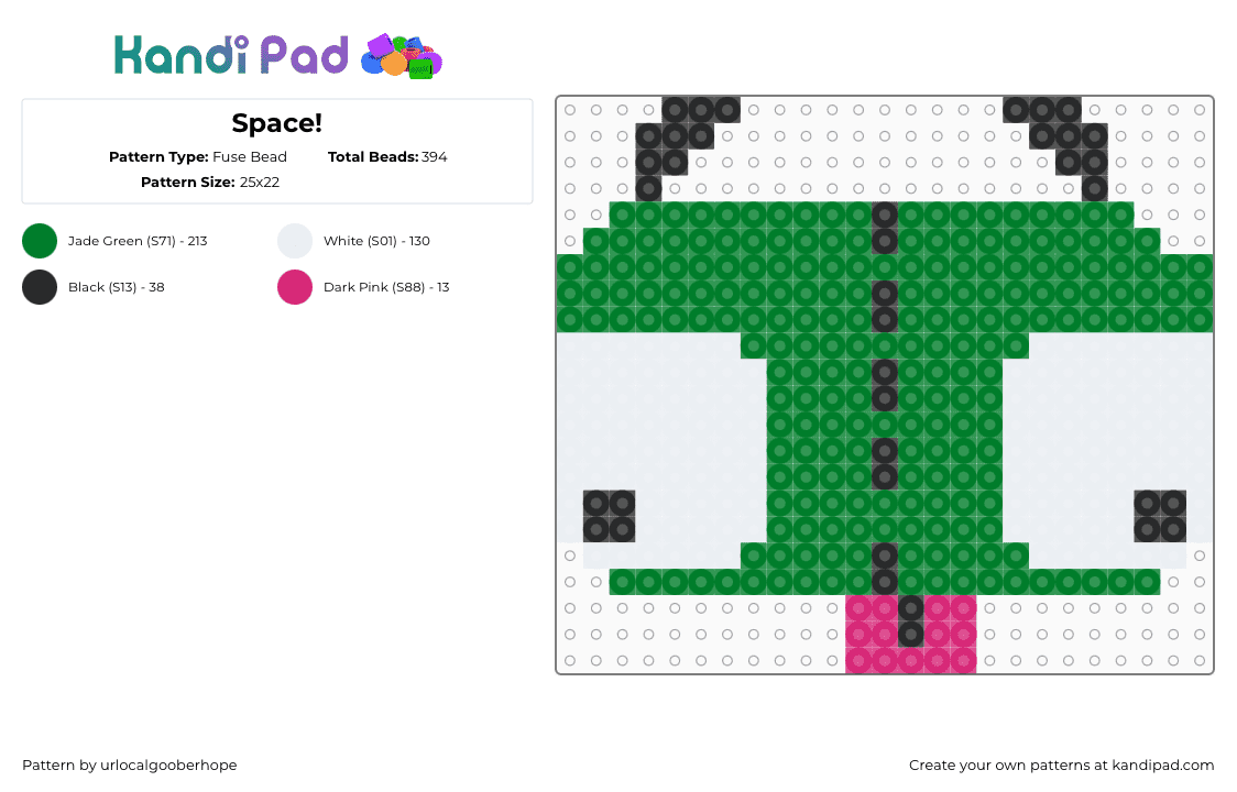Gir (read desc) - Fuse Bead Pattern by urlocalgooberhope on Kandi Pad - green