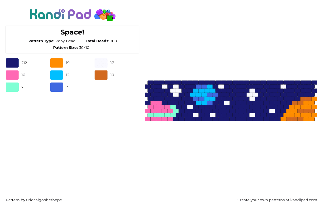 Space! - Pony Bead Pattern by urlocalgooberhope on Kandi Pad - purple