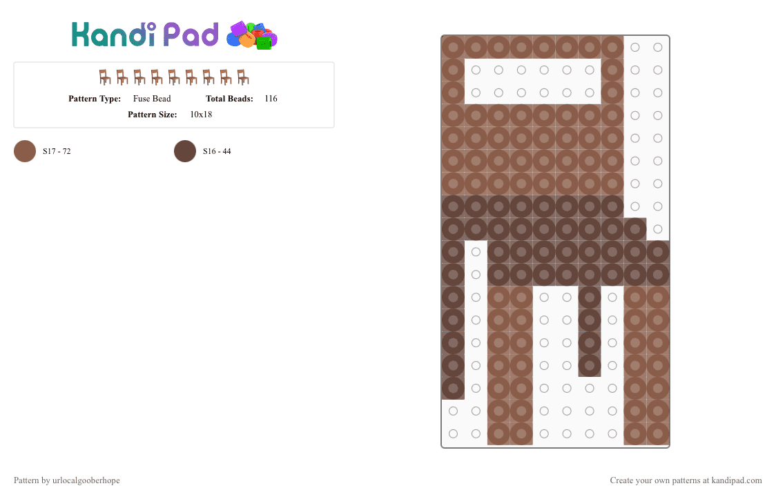 🪑🪑🪑🪑🪑🪑🪑🪑🪑 - Fuse Bead Pattern by urlocalgooberhope on Kandi Pad - tan,brown,chair