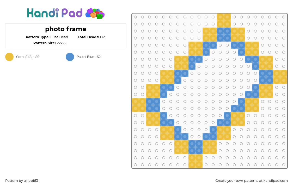 photo frame - Fuse Bead Pattern by allieb163 on Kandi Pad - 