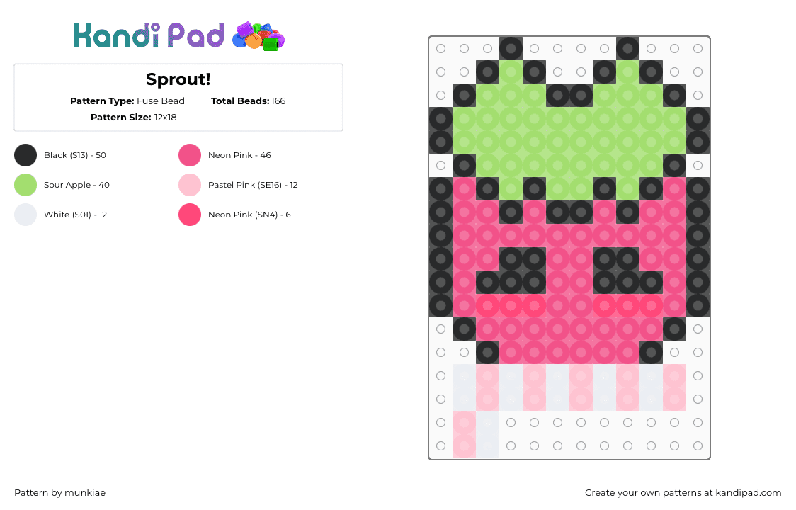 Sprout! - Fuse Bead Pattern by munkiae on Kandi Pad - 