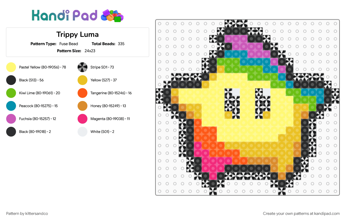 Trippy Luma - Fuse Bead Pattern by kittersandco on Kandi Pad - 