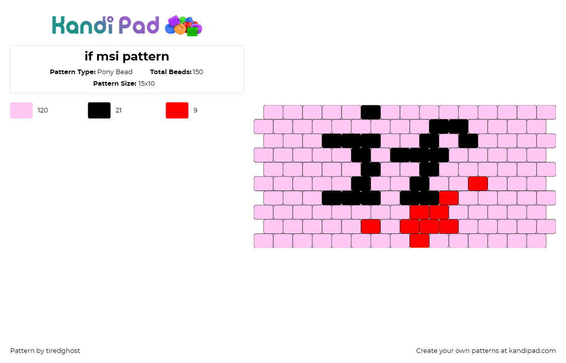 if msi pattern - Pony Bead Pattern by tiredghost on Kandi Pad - mindless self indulgence,band,music,punk,alternative,emblem,pink