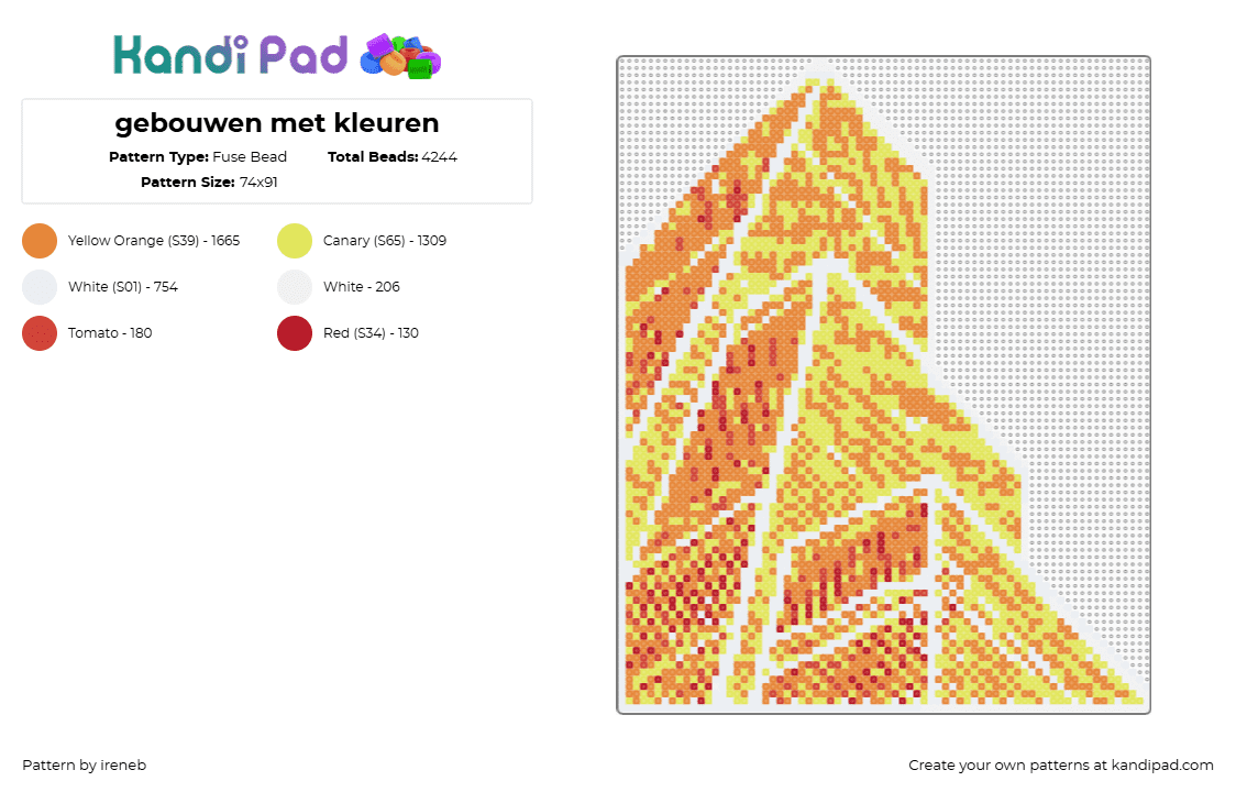 gebouwen met kleuren - Fuse Bead Pattern by ireneb on Kandi Pad - 