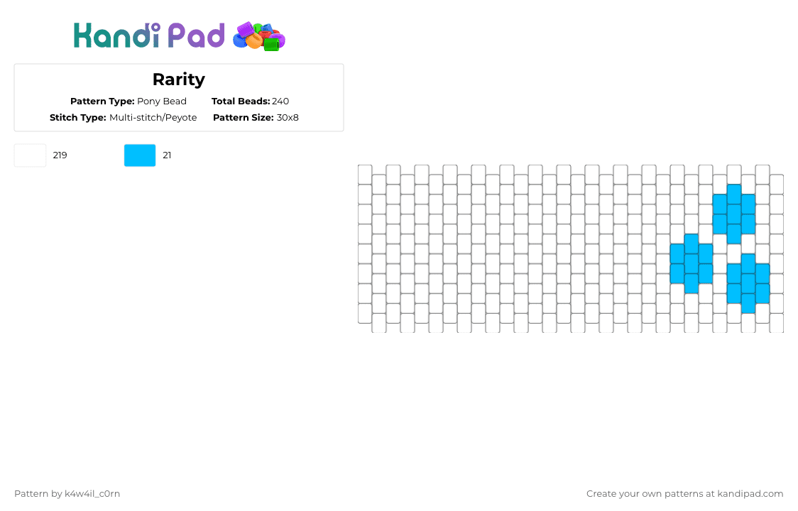 Rarity - Pony Bead Pattern by k4w4il_c0rn on Kandi Pad - white