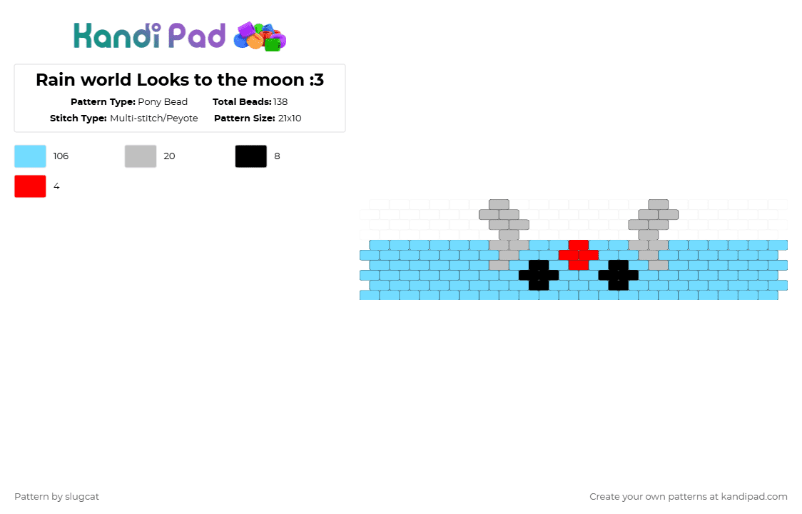 Rain world Looks to the moon :3 - Pony Bead Pattern by slugcat on Kandi Pad - light blue
