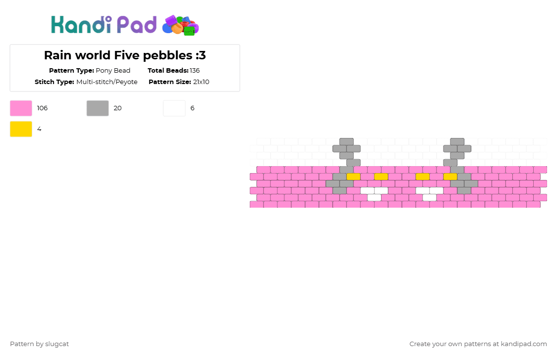 Rain world Five pebbles :3 - Pony Bead Pattern by slugcat on Kandi Pad - pink