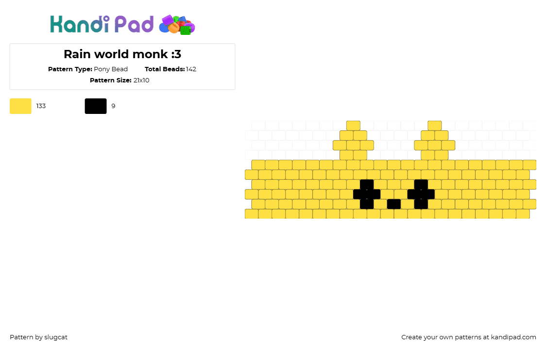 Rain world monk :3 - Pony Bead Pattern by slugcat on Kandi Pad - yellow