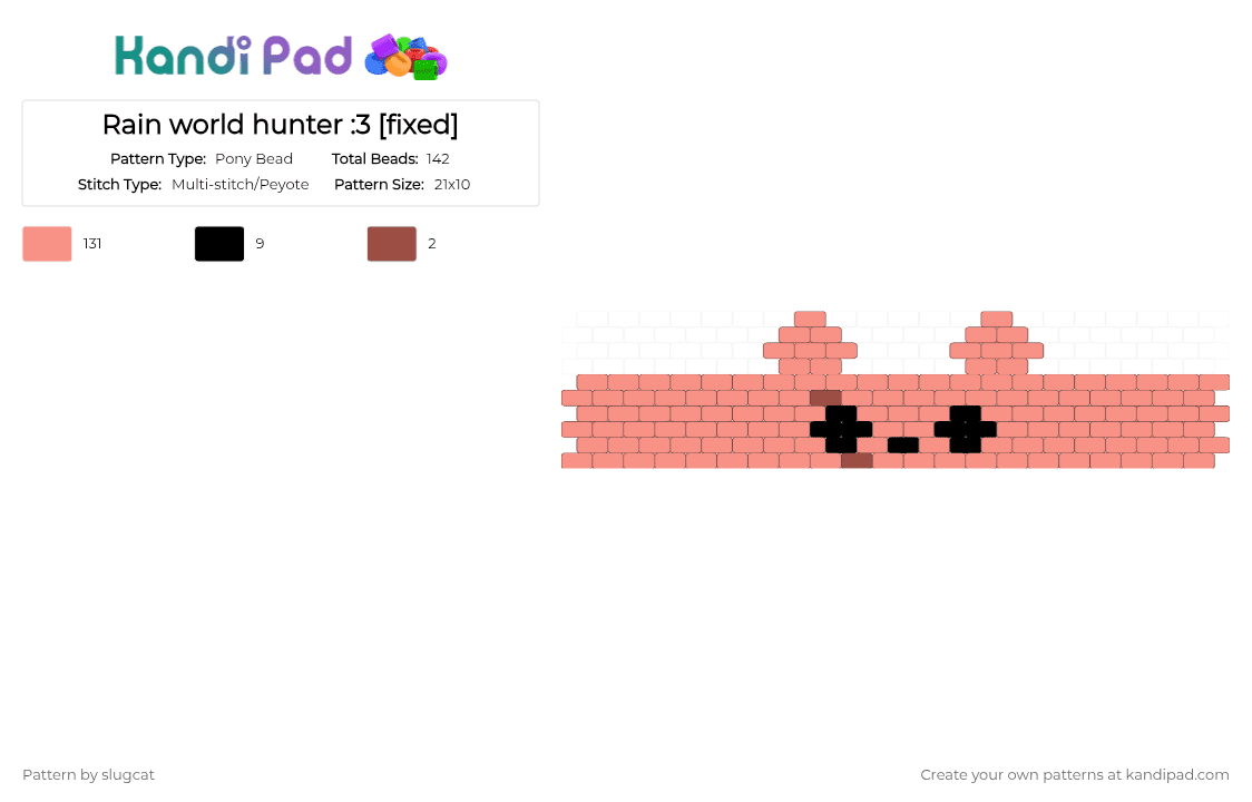Rain world hunter :3 [fixed] - Pony Bead Pattern by slugcat on Kandi Pad - orange