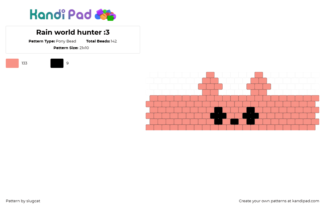 Rain world hunter :3 - Pony Bead Pattern by slugcat on Kandi Pad - orange
