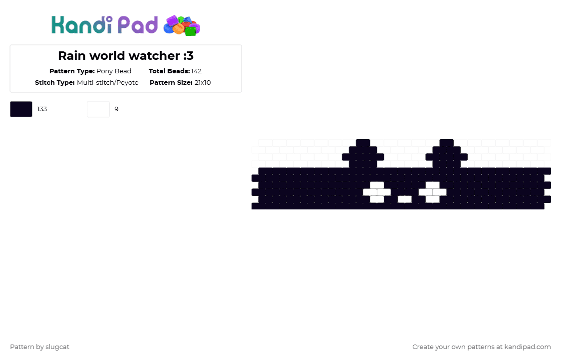 Rain world watcher :3 - Pony Bead Pattern by slugcat on Kandi Pad - black