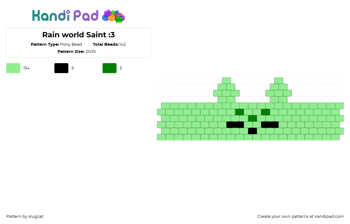 Rain world Saint :3 - Pony Bead Pattern by slugcat on Kandi Pad - teal
